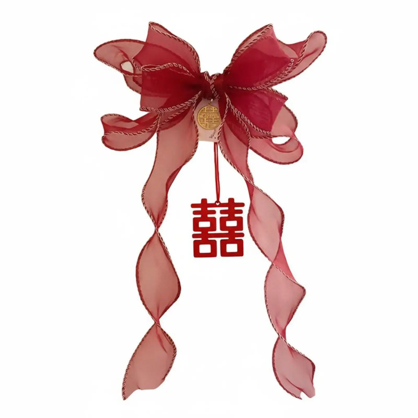 Chinese Wedding Curtain Tie-Back Romantic Atmosphere Double Happiness Curtain Strap Elegant Design Floral Drape Buckle for