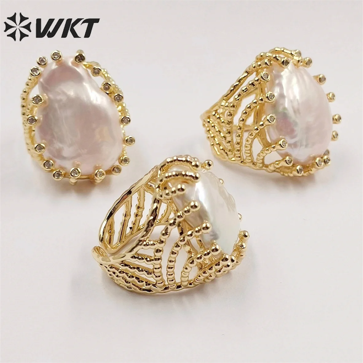 

WT-MPR048 WKT 2023 Exquisite Natural Pearl Ring Women Gift Hot Style Beautiful Birthday Jewelry Fashion Accessories Wholesale