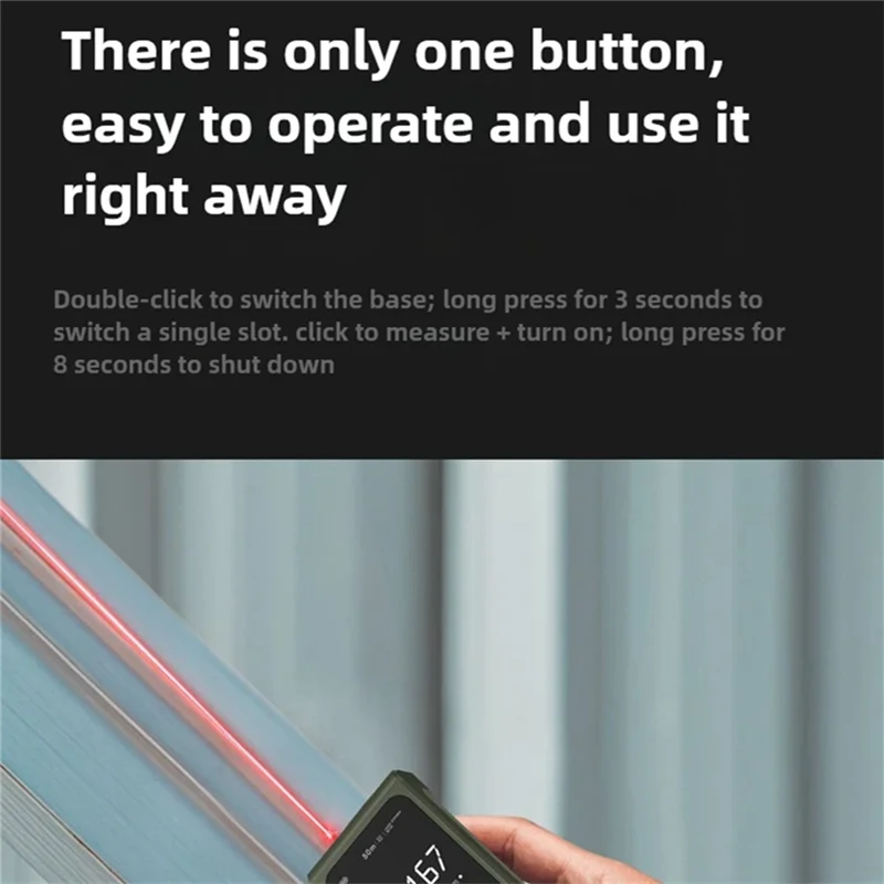جهاز قياس ليزر ذكي Rangefinder 50 متر شاشة LED أداة قياس شريط ليزر رقمي ذكي مسطرة ليزر قابلة لإعادة الشحن