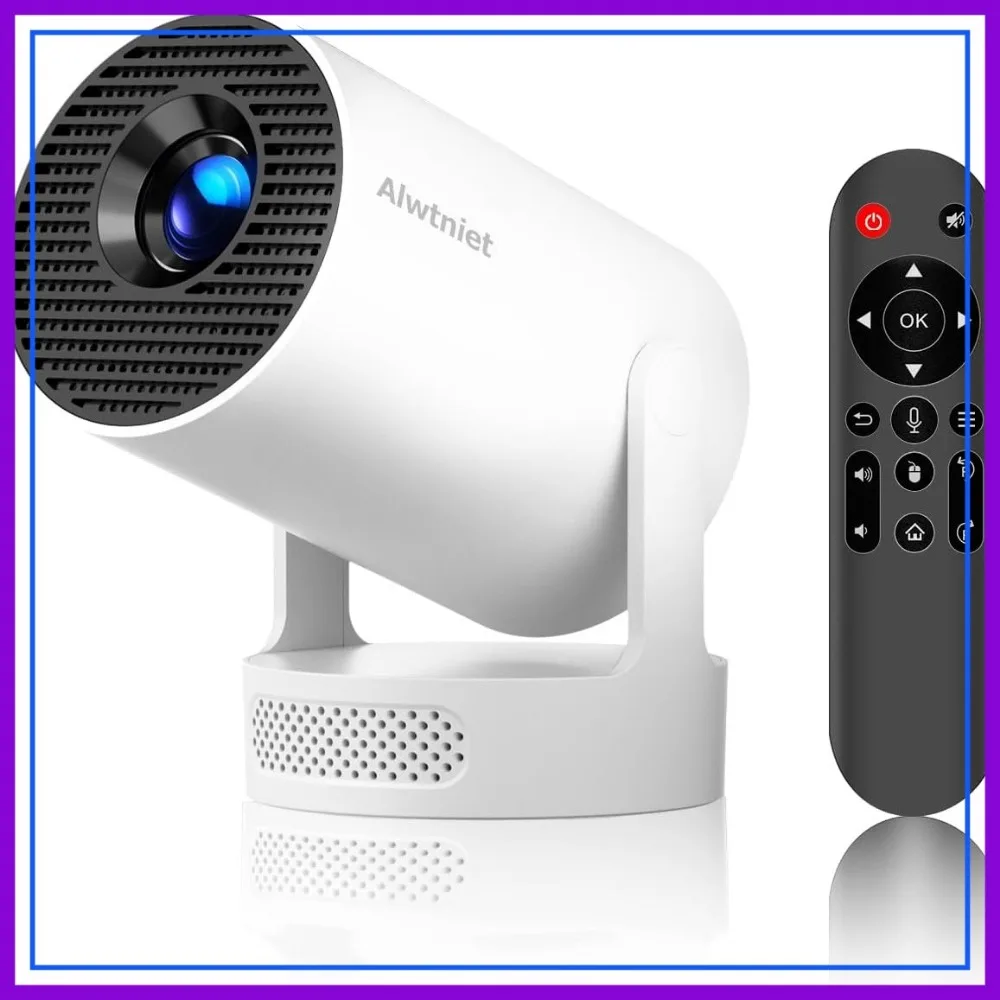 

Mini Projector with WiFi 6 and Bluetooth 5.4, Portable 4K Support, Android 14, 200 ANSI, Auto Keystone, 25-110 inch