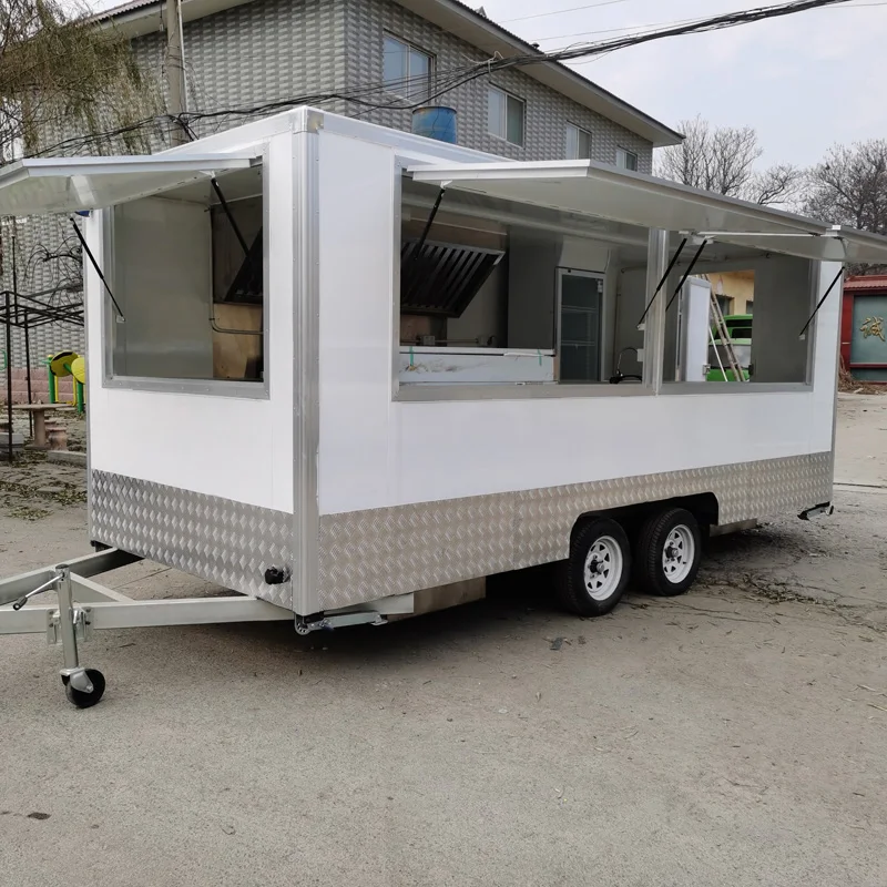

14ft Fully Customized Mobile Concession Food Trailer Food Truck for Sale Hot Dog Fast Food Catering Cart