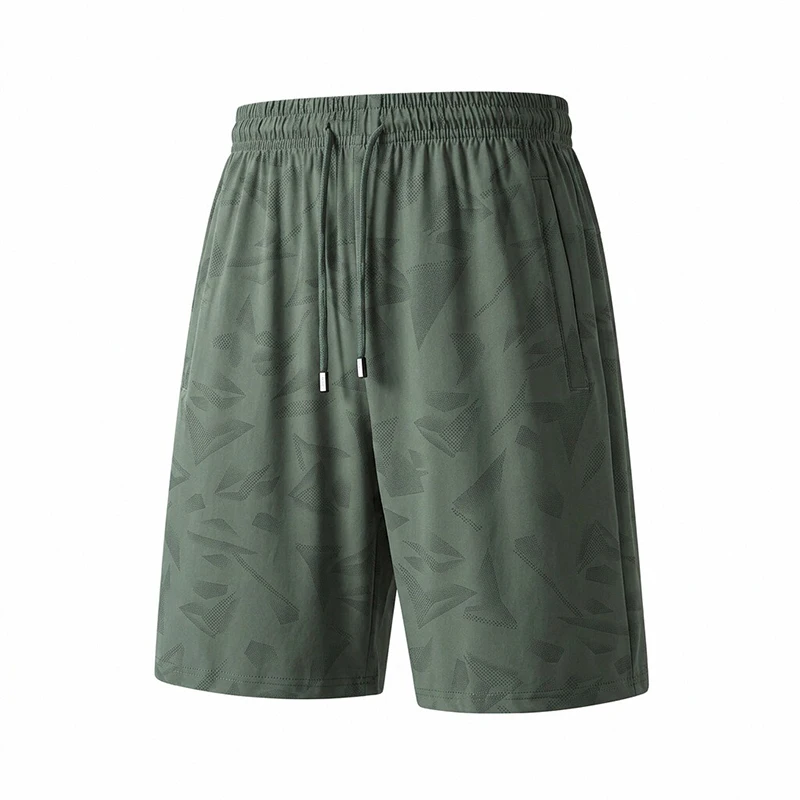 

Summer Fashion Trend Printed Loose Breathable Five Quarter Shorts Men Casual Comfortable Ice Silk Breathable Quick Drying Pants
