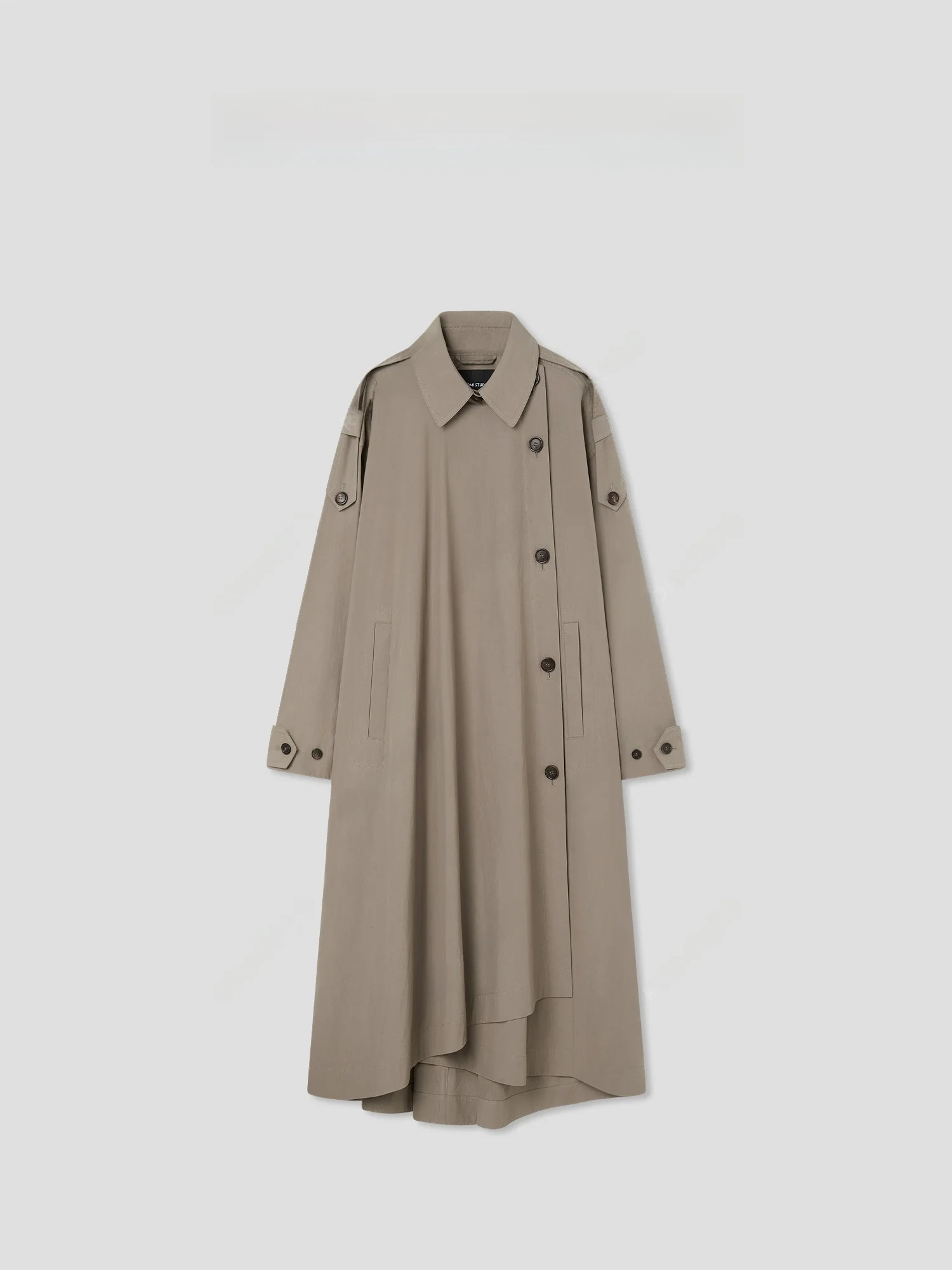 

Легкая хлопковая ветровка Romi Studio: дизайнерская сенсация, асимметричный крой, длинный рукав, женское пальто, однотонное