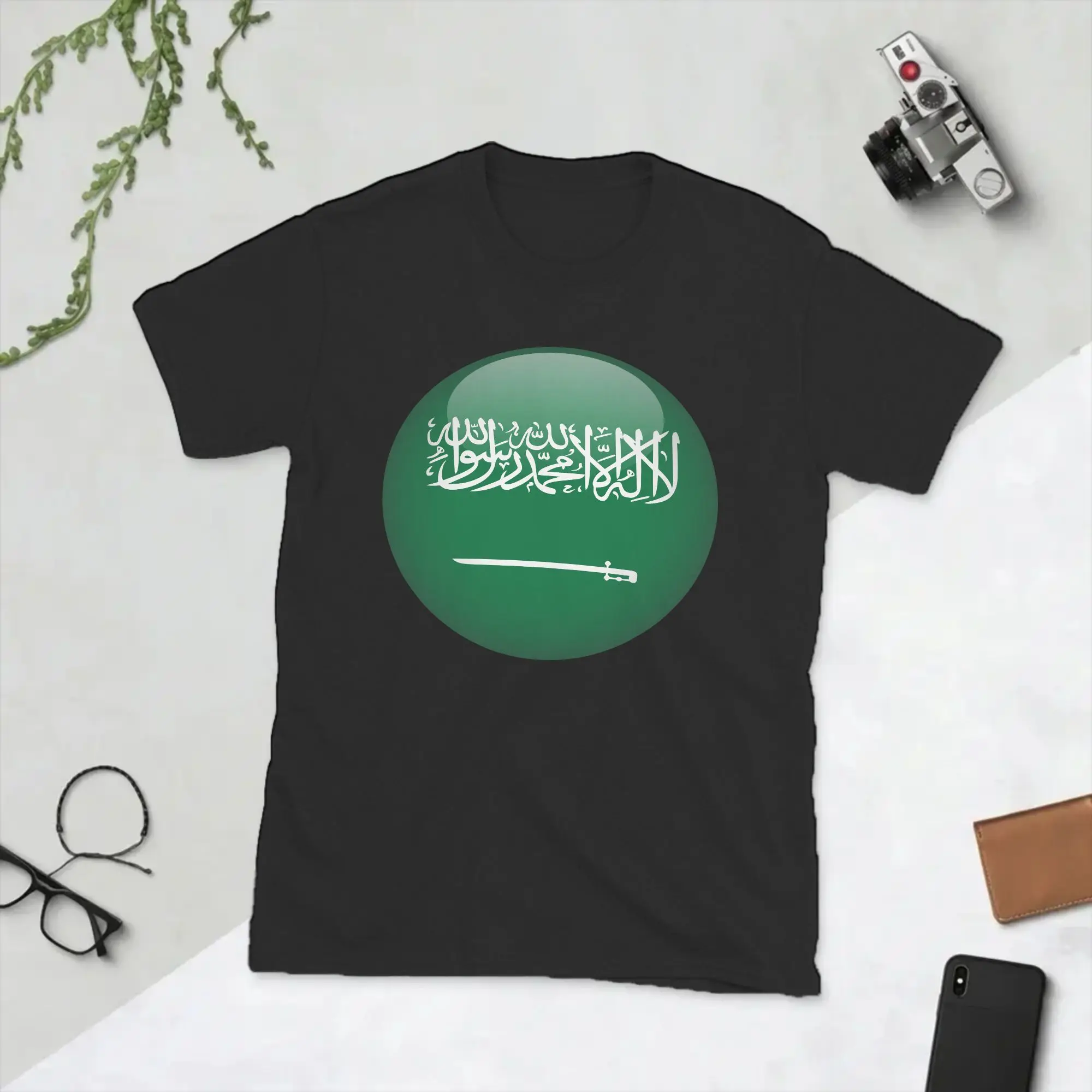 Saudi Arabia Flag T Shirt for Men Cotton Vintage T-Shirts Crewneck Saudi National Day Tee Shirt Short Sleeve Clothing Plus Size