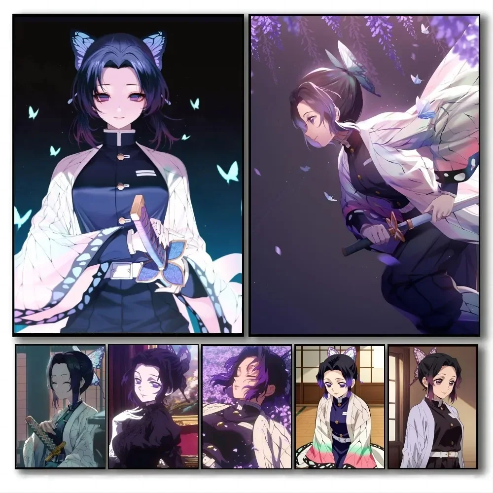 1PC anime Demon Slayer Kimetsu No Yaiba Kochou Shinobu Poster Paper Print Home Living Room Bedroom Entrance Bar Estaurant Cafe