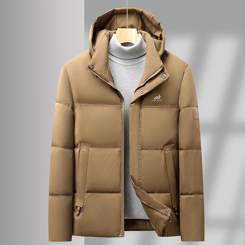 

Men Windproof Thickened Warm Long Sleeve Parkas Business Trendy Outdoor Sports Thickened Cotton Jacket Top Casual Warm Jacket