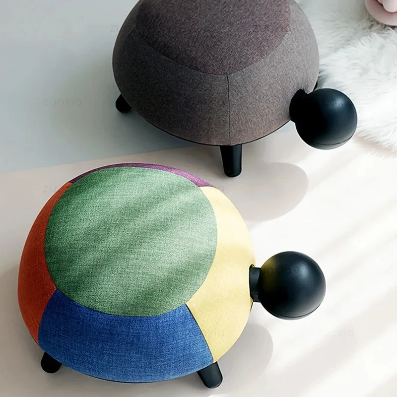 Nordic Sofa Cartoon, Fric Low Soft Bag Shoe Changing Stool