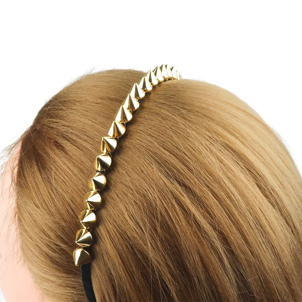

Fashion Punk 1PC Women Rock Party Bow Studded Jewelry Metal Hair Clips Headband Rivets Hair Band