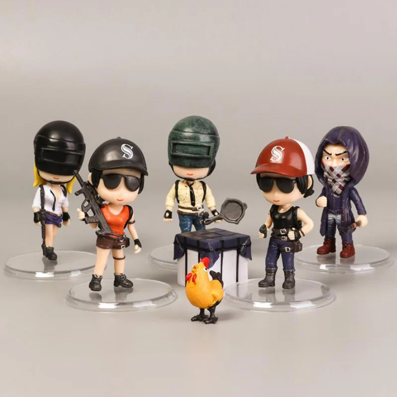 7pcs/set animal figures Playerunknown's BattleGrounds PUBG Action Figure PVC Collectible Model Toys Dolls