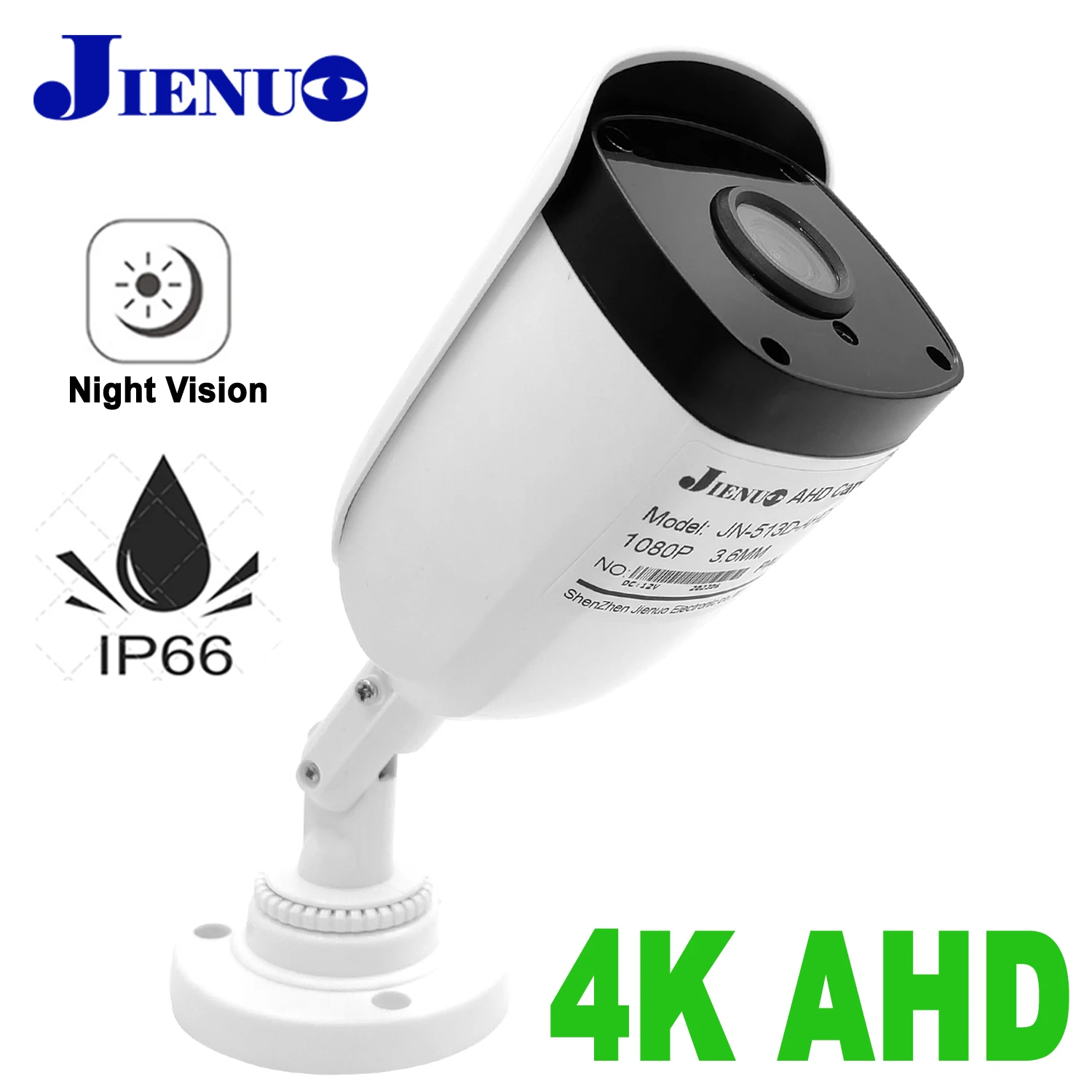 

JIENUO 4K AHD Camera 5mp HD Outdoor Waterproof CCTV Security Surveillance Infrared Night Vision 720P 1080P TVI IR 2mp Home Cam