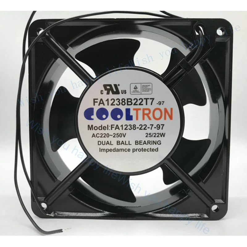 V+   1PCS New for  COOLTRON FA1238-22-7-97 AC220V-250V 25/22W 2-wire Cooling Fan#QW