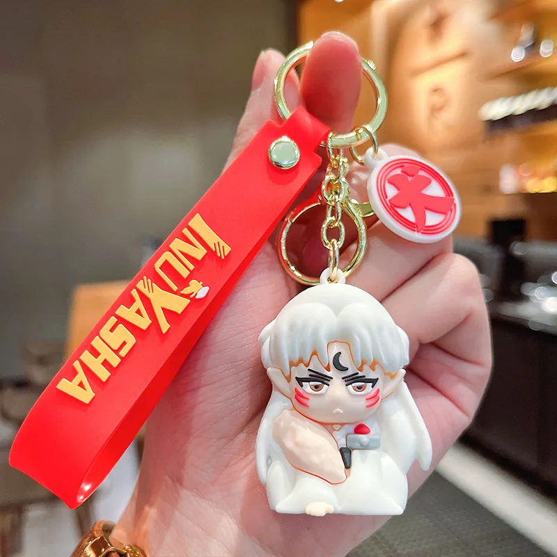Anime Inuyasha Keychain Higurashi Kagome Kikyo Sesshoumaru Cartoon Pendant Keychain Cosplay Prop Package Pendant