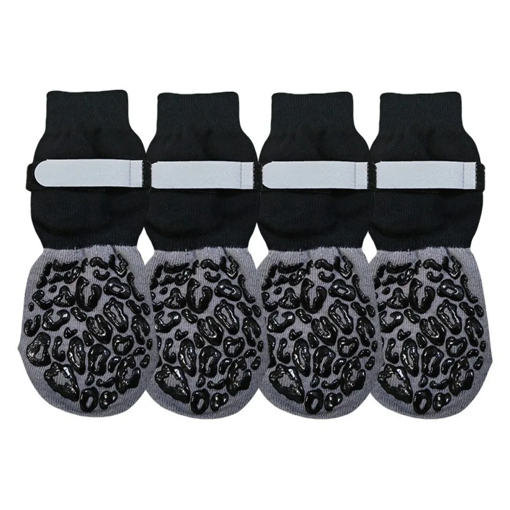 4pcs/set Waterproof Anti-Slip Dog Socks Adjustable reflective Pet Paw Protection Breathable Anti-Scratch Dog Boots