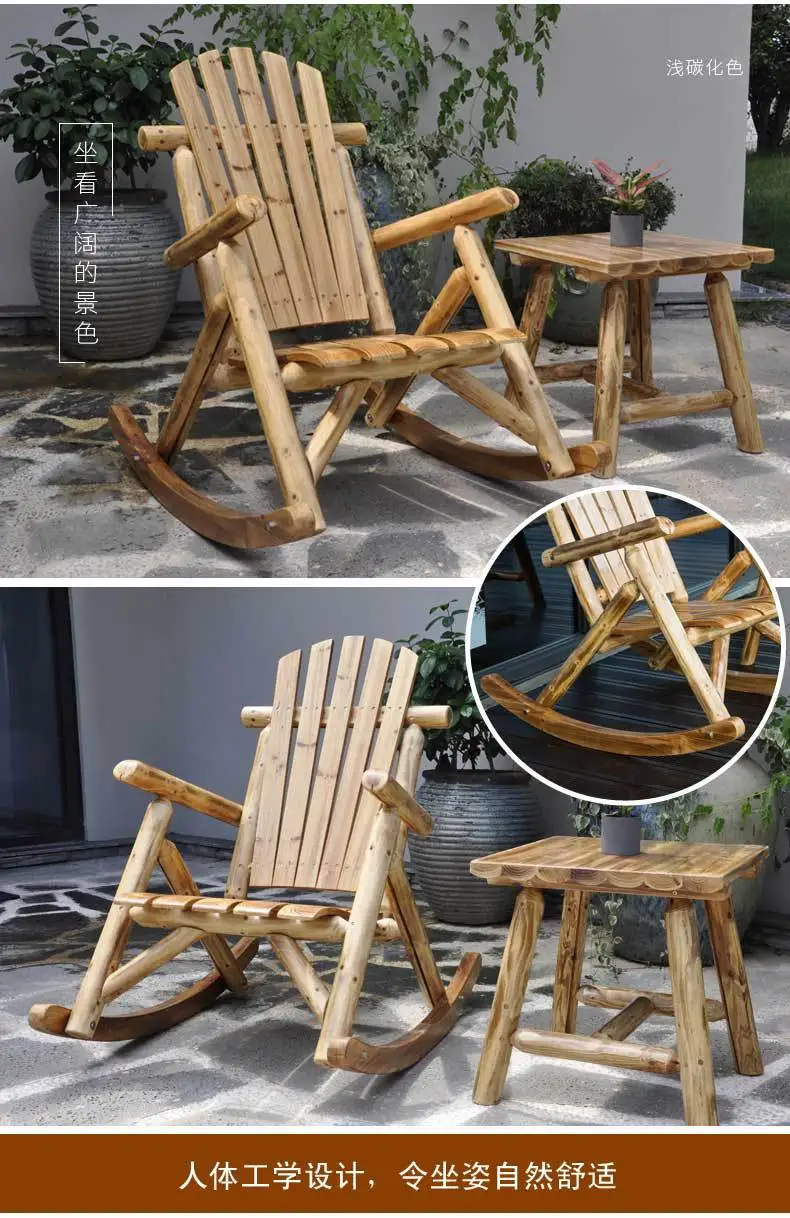 屋外の家具木製のロッキングチェア,アメリカの国旗,アンティーク