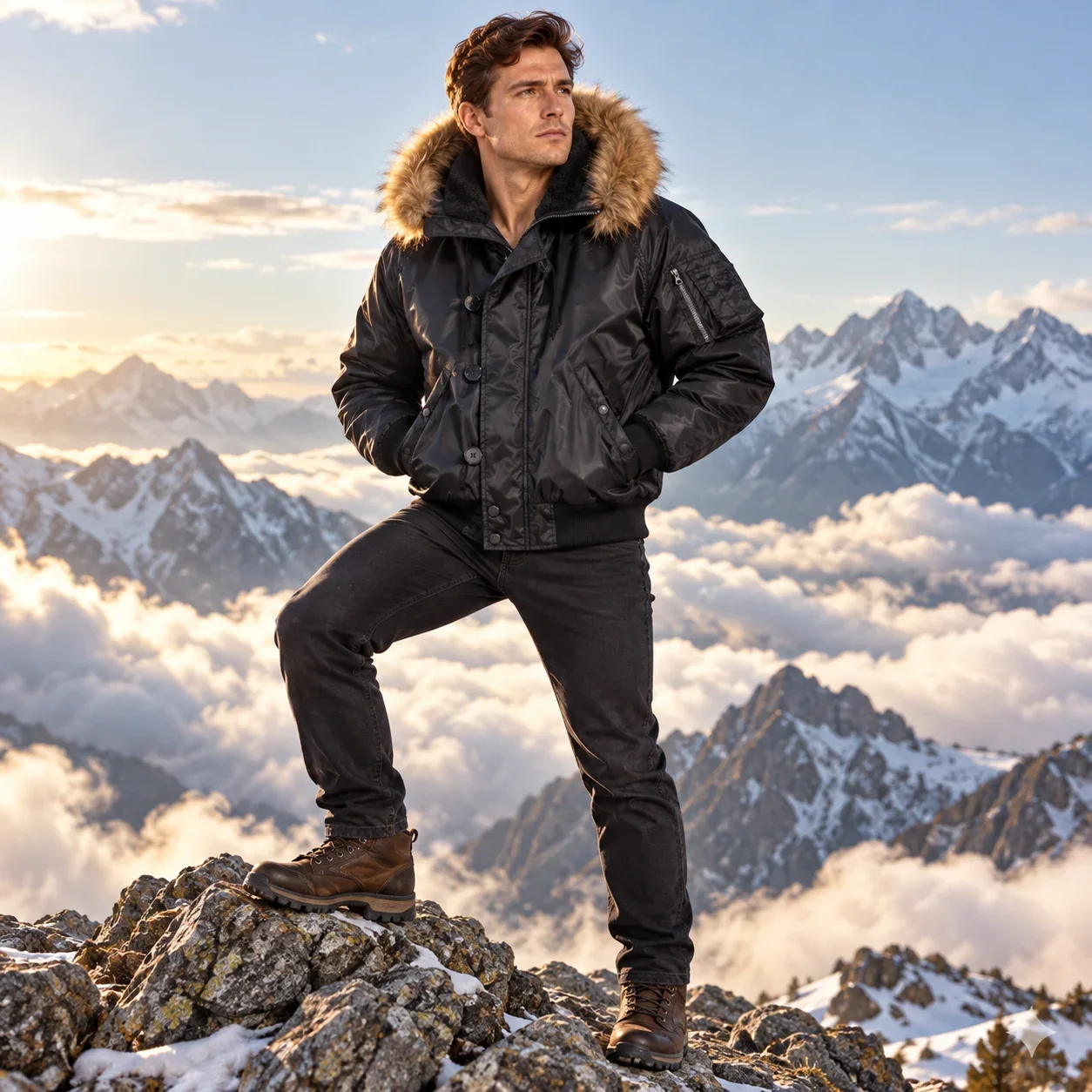 Military Fur Collar Hood Warm Tactical Bomber Winter Jackets Men Hooded N2B Outwear Coats Windproof Flight Pilot Jackets