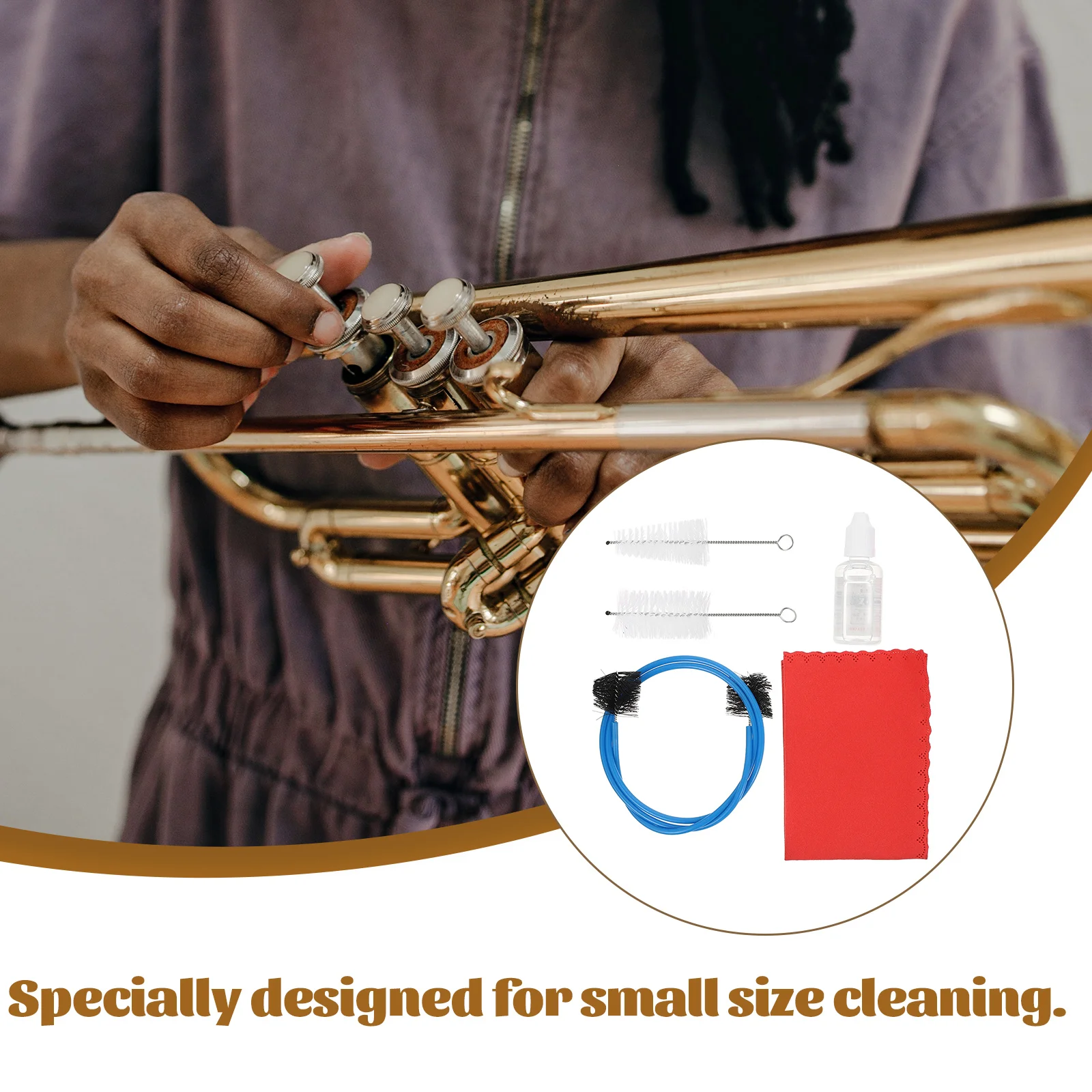 

Cleaning Brush Small Kit for Trumpet Care Cloth Flexible Brushes Instrument Supplies
