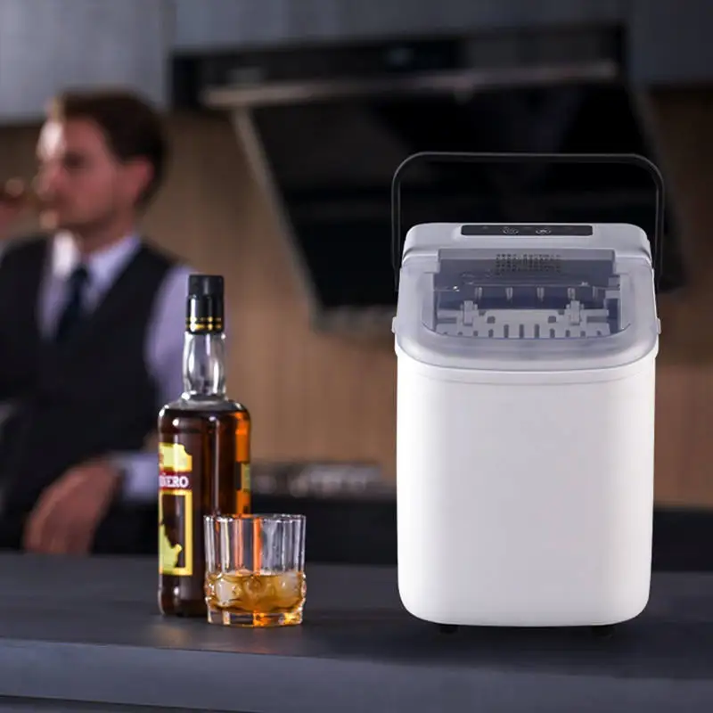 Fully Automatic Ice Cube Maker Portable Mini Ice Maker with Handle, Milk Tea Shop Ice Cube Maker