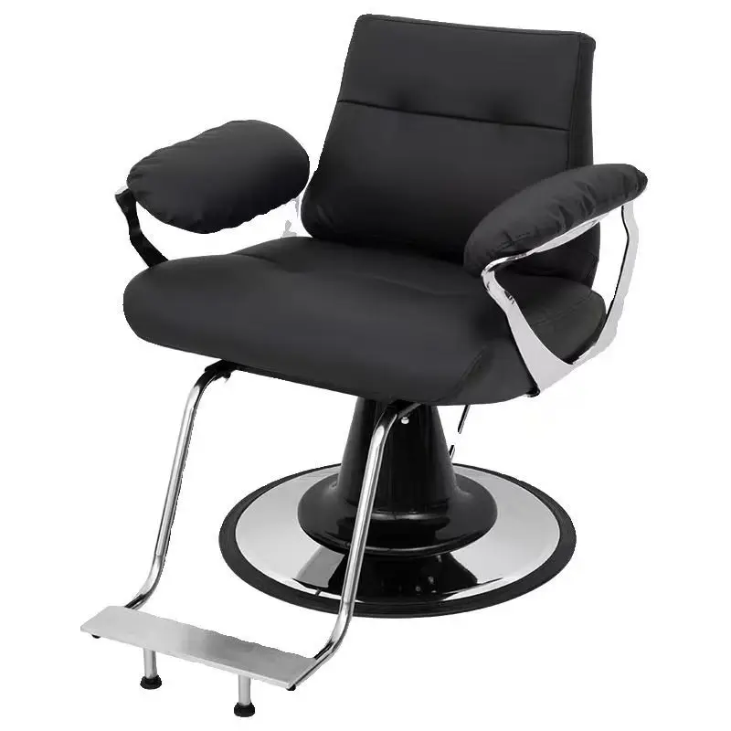 Brown Small Gold Stainless Steel Base Barber Chair Customizable Color LOGO Salon Chair For Barber Shop
