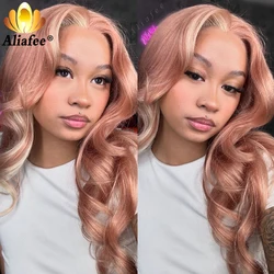 Rose Pink Dody Wave 13X6 Lace Frontal Wigs Human Hair Dirty Pink Pre Plucked 13X4 Lace Front Wigs for Women Human Hair Wigs