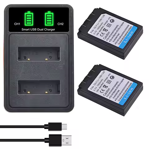 Li-ion 1500mAh Li-12B Li-10B Camera Battery&amp;Dual Charger for Olympus Camedia C-50 C-60 C-70 Zoom, MJU 10,MJU 15,MJU 20, MJU 25