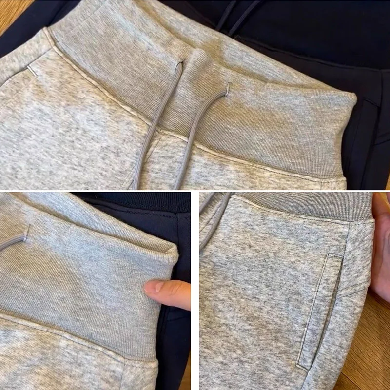 2025 الكلاسيكية الكورية المرأة رقيقة متوهج Sweatpants الفتيات شيك عالية الخصر مستقيم الساق السراويل Hot البيع سيدة بناطيل كاجوال #6