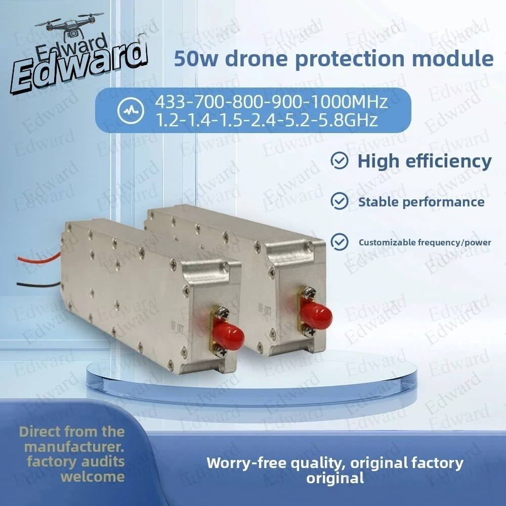 

Оригинальная заводская упаковка Edward: Широкополосный модуль дистанционного управления 50 Вт, модуль подавления радиочастотного сигнала для позиционирования Beidou GPS