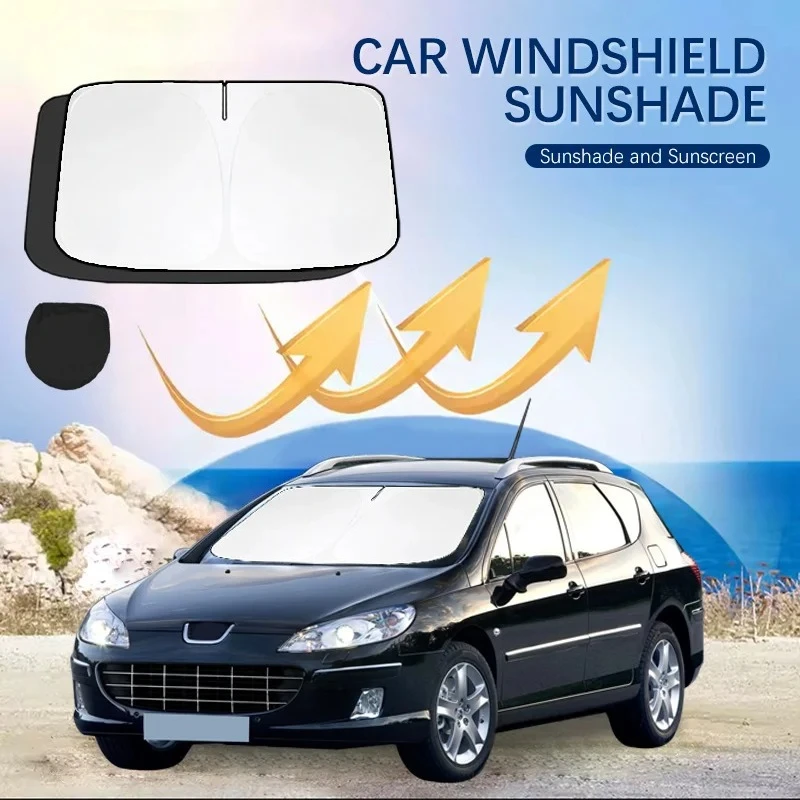 

Car Windshield Sun Shade Covers for Front Window Sunscreen UV Parasol For Peugeot 407 sw 407 Summer Car Accessories