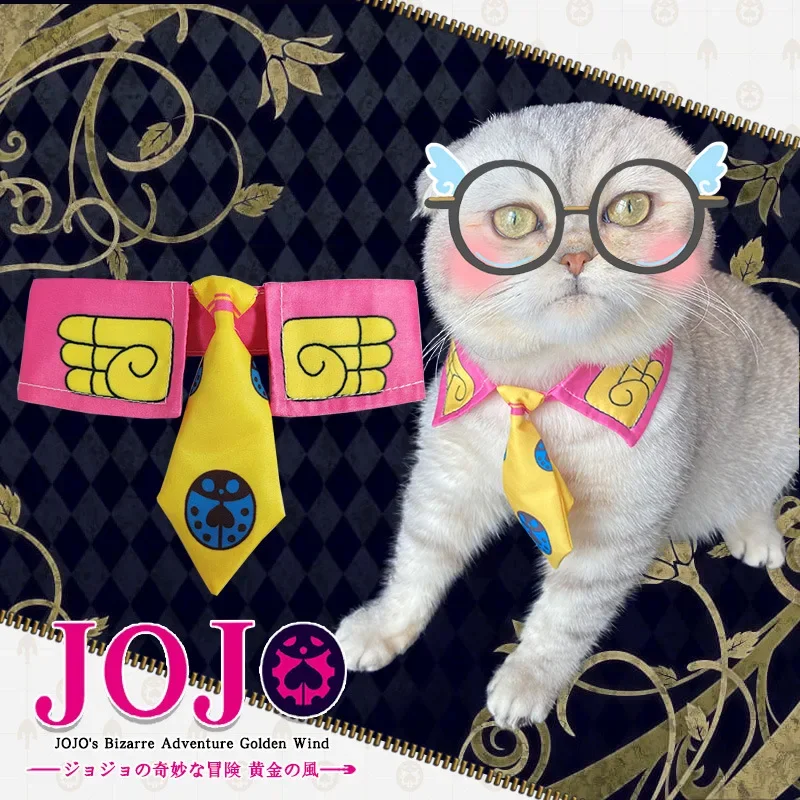 Pets Costume JoJo's Bizarre Adventure Cosplay  Mini Pet Dog Cat Tie Guido Mista Cosplay Costume for Pet Little Cat Dog