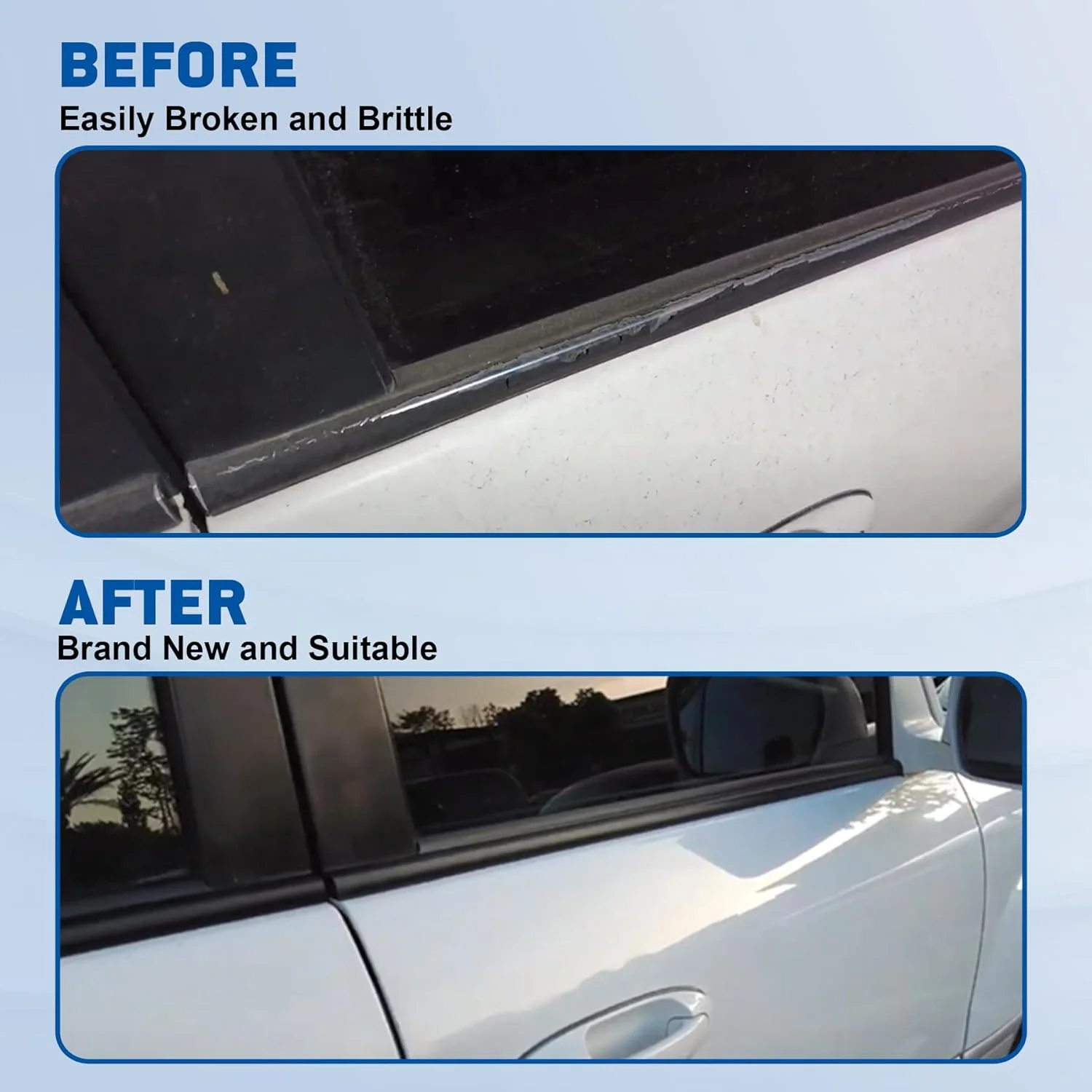 4PCS Outside Windows Rubber Weatherstrip Door Seal Belt Moulding Trim For Toyota Land Cruiser LC100 LX450 1998-2007 Black