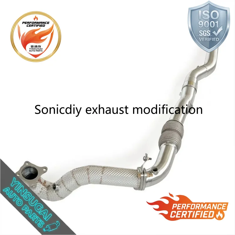 Stainless Steel Performance Exhaust Header Downpipe with Heat Shield for Volkswagen Polo GTI 1.4T 2010-2014