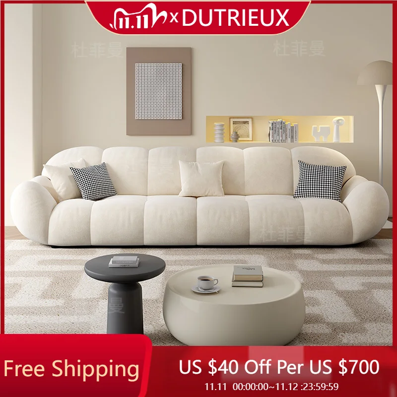 

White Cream Living Room Sofas Luxury Fashion Interior Modern Aesthetic Living Room Sofas Large Size Muebles Postmodern Furniture