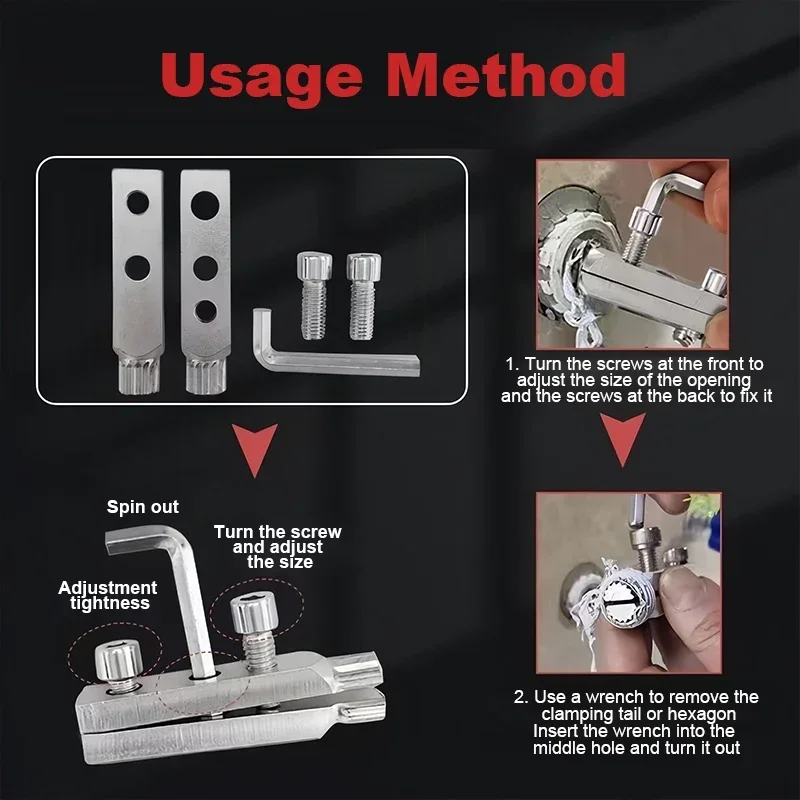 Broken wire extractor Threading Tools Tap Screw Remover Water-tap Angle Valve Repair for 4/6 Points Bolt Extractor Plumbing tool image 4