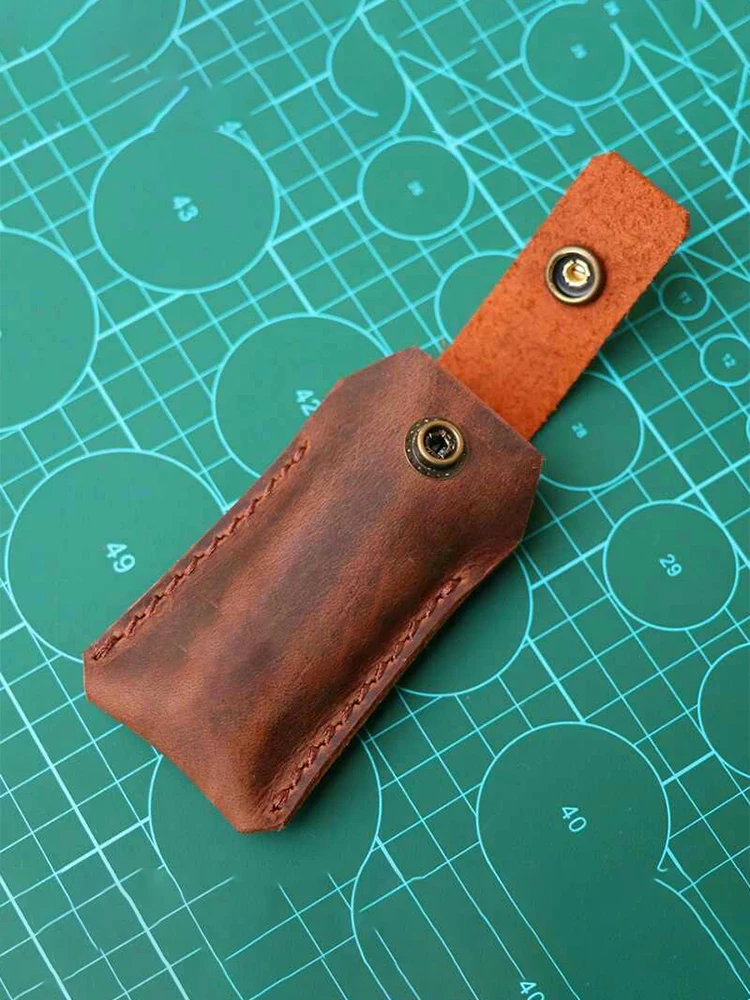Custom Hand Made Top Layer Cow Leather Sheath Scabbard For Folding Knife Pliers Tool  91MM Swiss Aymy Champ Knives Cover Holder