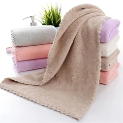 Soft Towel Bath Washing Cleaning Swimming Bathing Tools Dry Hair Water Absorbent Double-Sided Coral Velvet Microfiber Towel