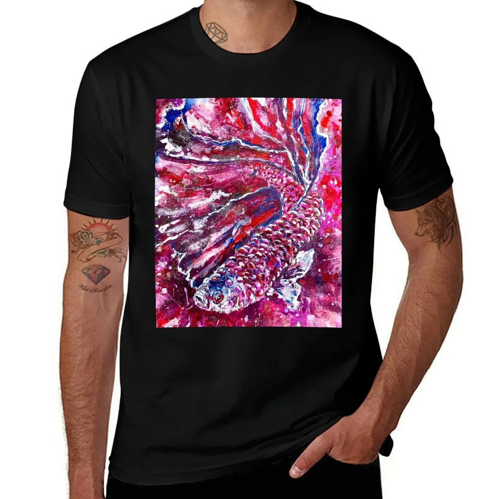 

Inkopolis Pink Beta Fish T-Shirt for a boy T-shirts man shirts graphic tee croswit shirt man mens fashion