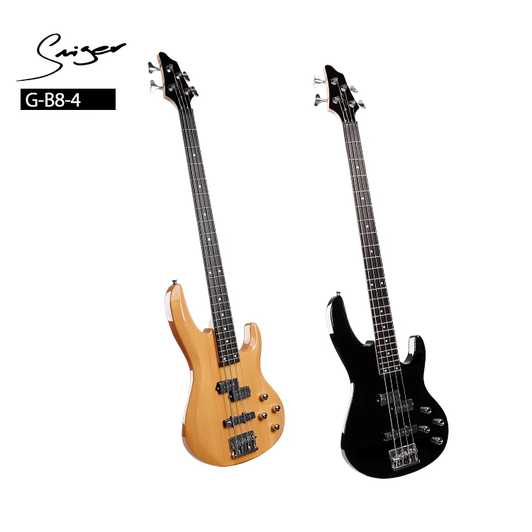Smiger 4 Strings Bass Guitar With Manufacturer Wholesale Price Natural Wood Electric Bass Guitar