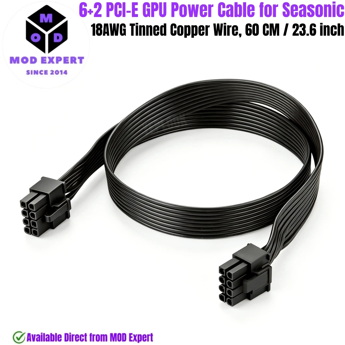 GPU Power Cable for Seasonic FOCUS All Series, PCI-Express 8Pin for 1000W, 850W, 750W, 650W, 550W Platinum & Gold Modular Powers