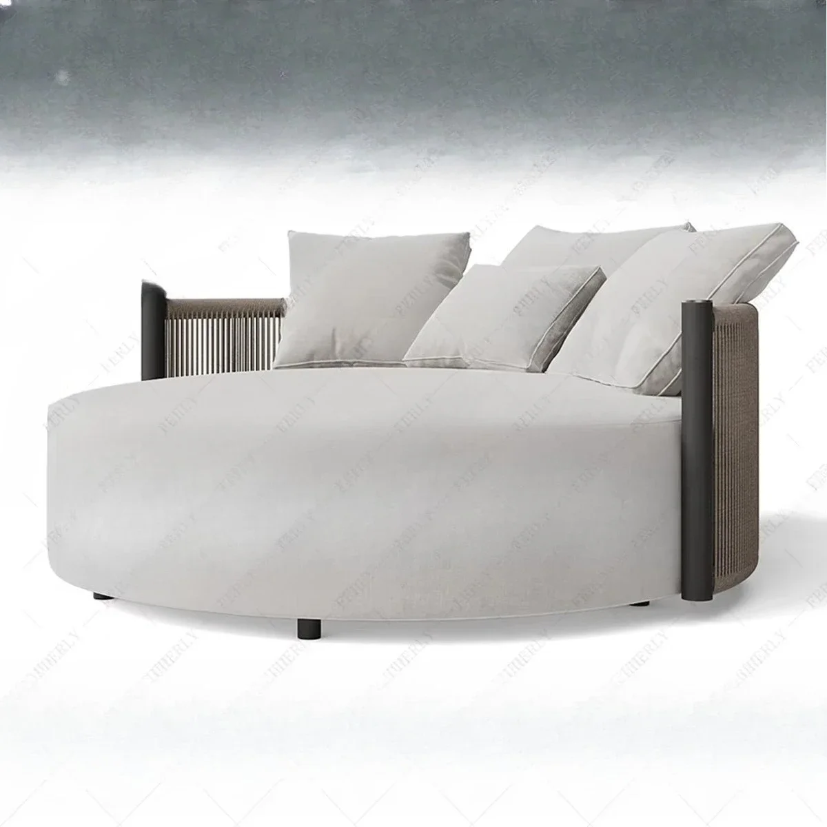 Modern outdoor furniture Luxury solid teak loungers Hotel garden Swimming pool Terrace Park with loungers