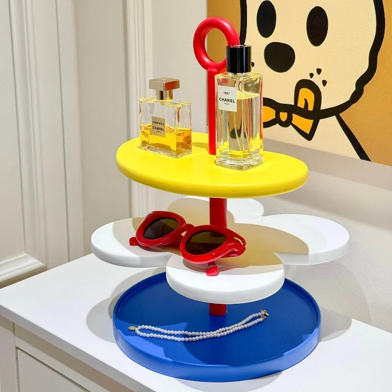 

Cream Aesthetic Creative Display Shelf Modern Home Decor Organizer Stylish Coffee Mug & Collectible Storage Rack for Living Room