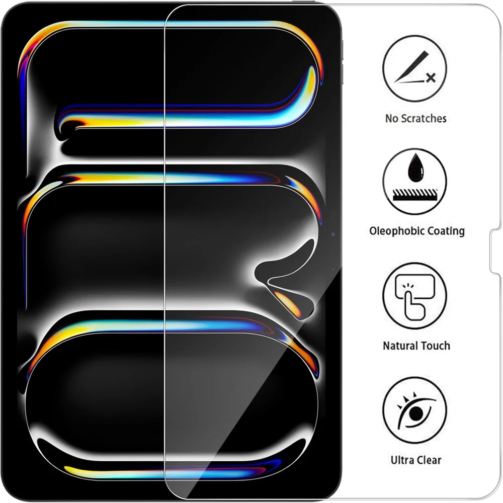 

1 Pcs 9H Tempered Glass Screen Protector For ipad Pro Air 13 11 2024 M4 M2 Air 5 4 Pro 12.9 11 M3 M5 2025 Protector Film