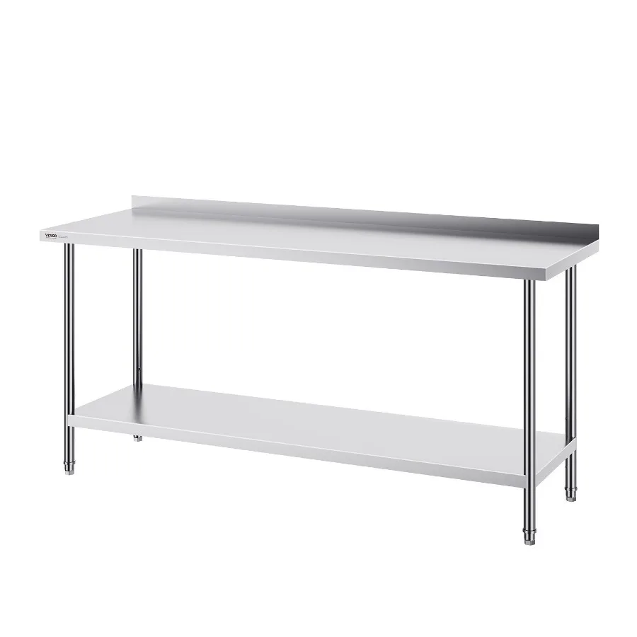 

24 x 72 x 36 Inch Stainless Steel Work Table Commercial Food Prep Worktable Heavy Duty Prep Worktable Metal Work Table with Ad