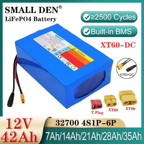 12V 42Ah 35Ah 28Ah 21Ah 14Ah 7Ah 32700 Lifepo4 battery pack 4S6P With BMS For 12.8v E-boat Sprayer UPS monitor Toys car camping