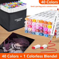 Christmas Gift 40 Colors Plus 1 Color Double-ended Permanent Marker no Burrs no Bleeding Continuous ink Painting