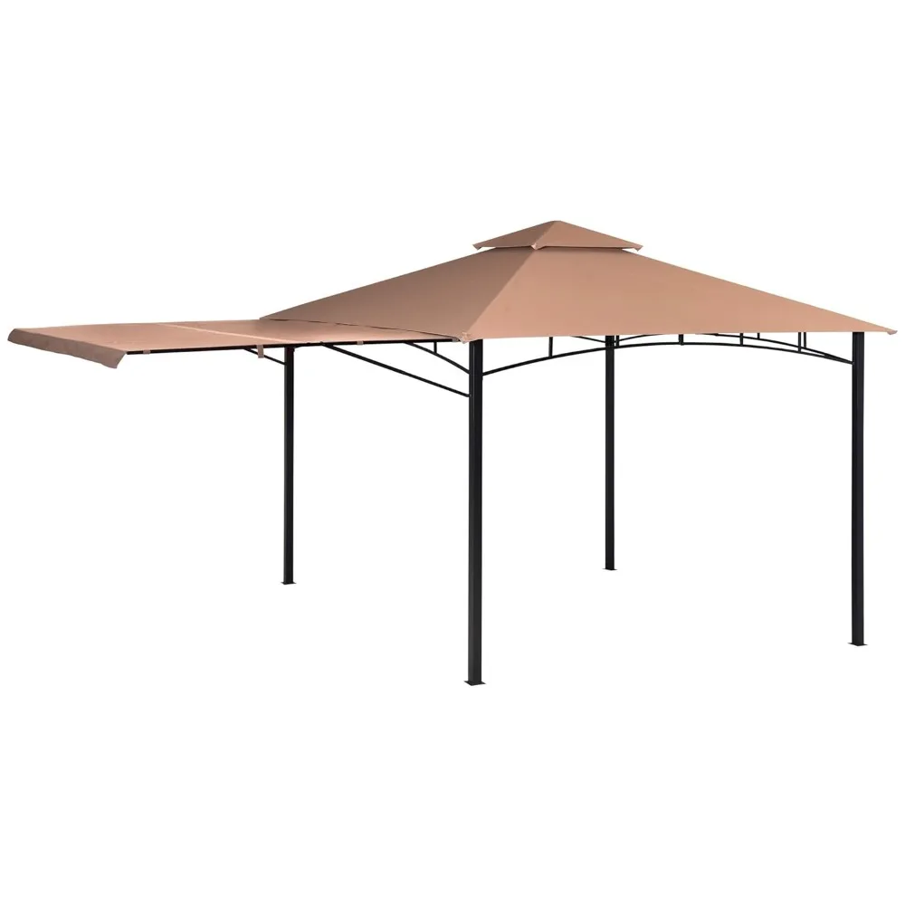 

11ft X 11ft Mahogany Gazebo Series with Retractable Awning, Outdoor Gazebo, Customizable