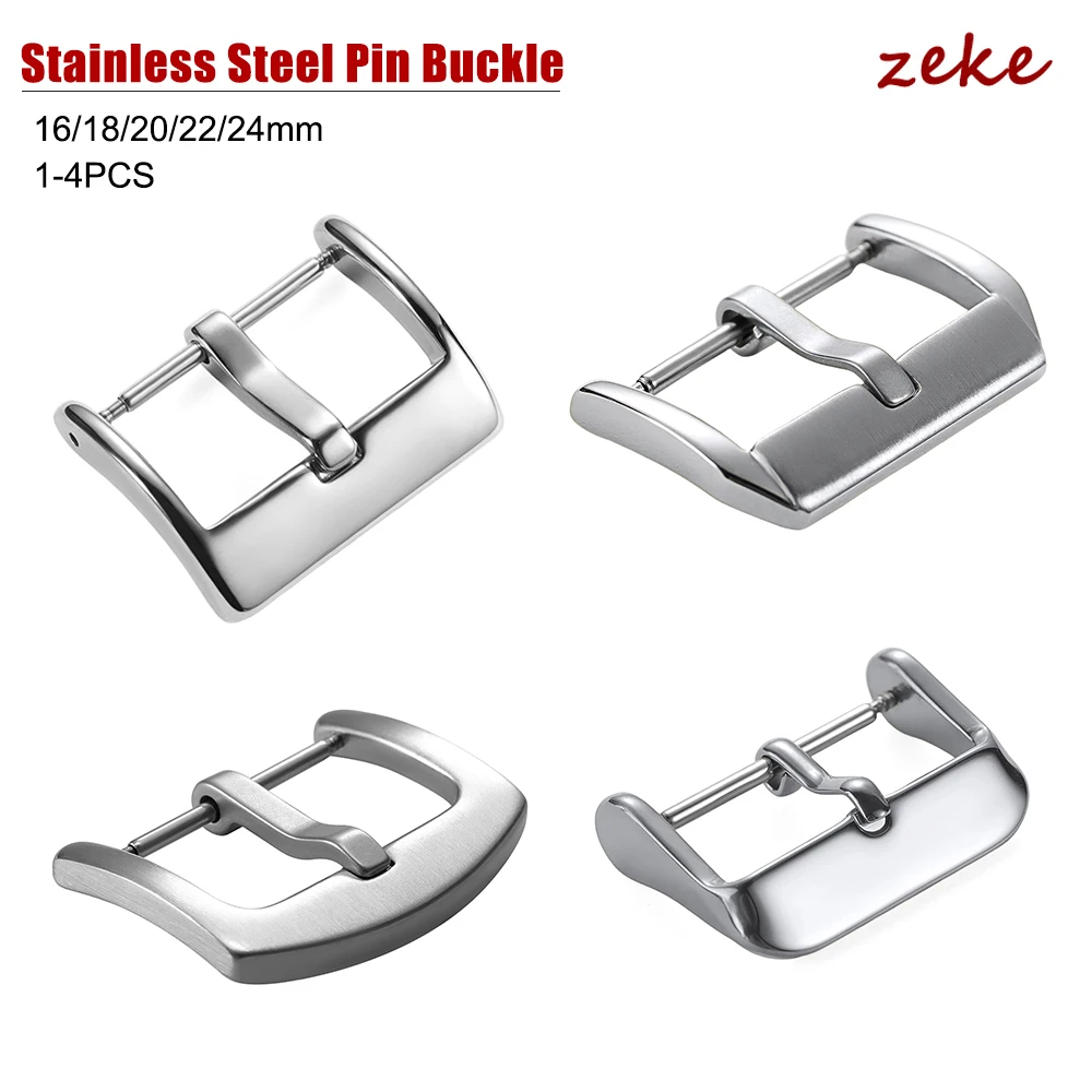 Multiple Styles Stainless Steel Watch Buckle 16mm-24mm Polished Matte Silver Replacement Pin Clasp for Men Women Watch Straps