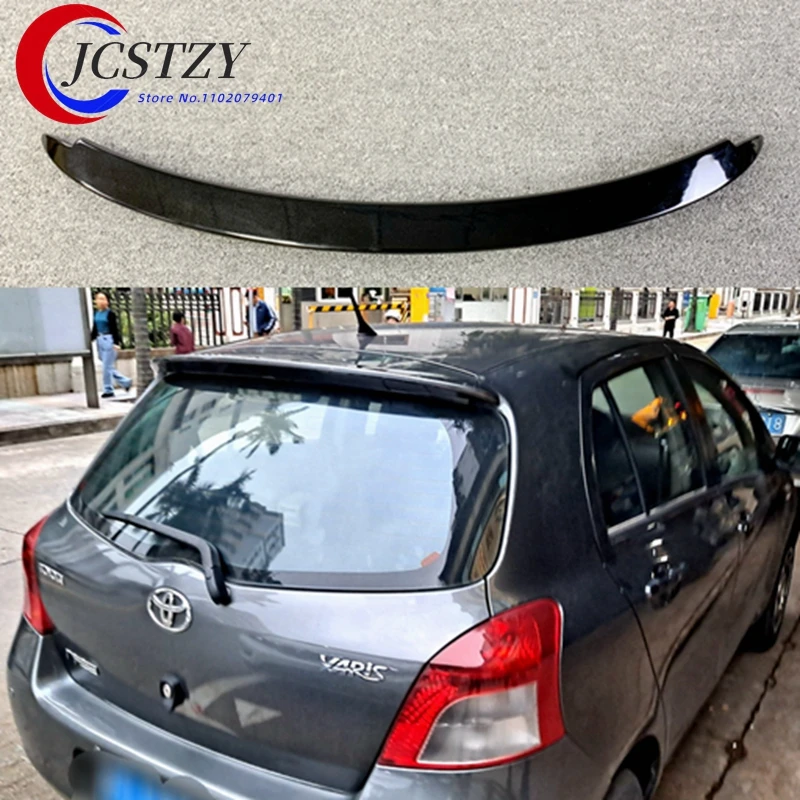 For Yaris Spoiler ABS Material Car Rear Wing Primer Color Rear Spoiler Press the tail For Toyota Yaris Spoiler 2008-2013