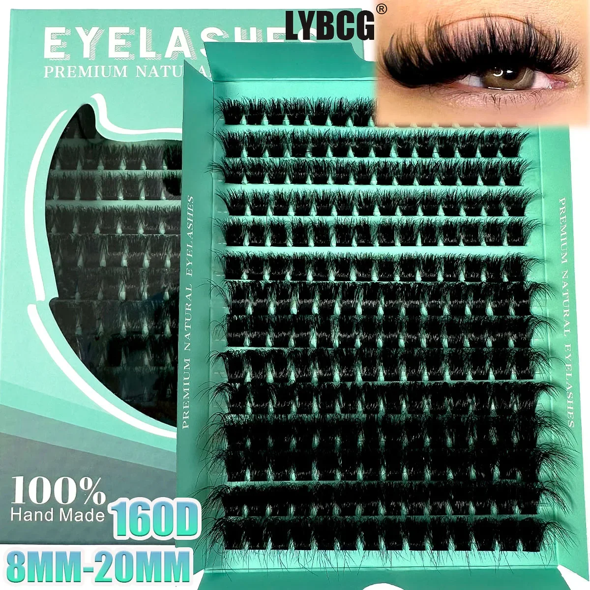 160D 8-20mm 5D Puszyste Grube Miękkie Pojedyncze Kępki DIY do Przedłużania Rzęs D Curl 280 szt. Naturalne Segmentowe Rzęsy Narzędzia do Makijażu