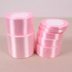 Pink Satin Ribbons 6mm 1cm 1.5cm 2cm 2.5cm 4cm 5cm Silk Satin Ribbons DIY Crafts Material Valentine's Day DIY Rose Bear Ribbons