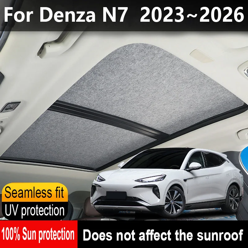 

Car Sunroof Insulation Roof Visor For Denza N7 2023~2026 25 Sun Protection Anti-UV Electrostatic Adsorption Sky Curtain Sunshade
