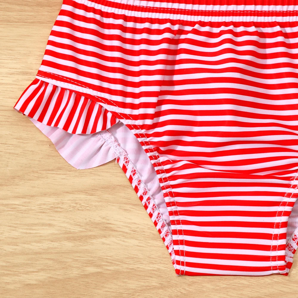 Baby Girls Two Piece Swimsuit Strawberry Print Swimwear Kids Swimming Clothing Long Sleeve Summer Beachwear Bathing Suit